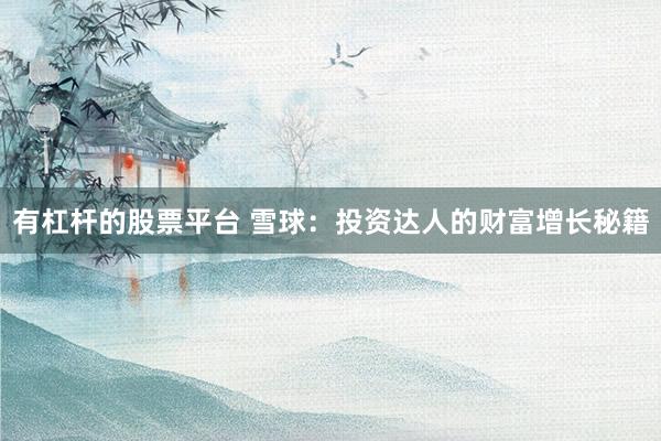 有杠桿的股票平臺(tái) 雪球：投資達(dá)人的財(cái)富增長(zhǎng)秘籍