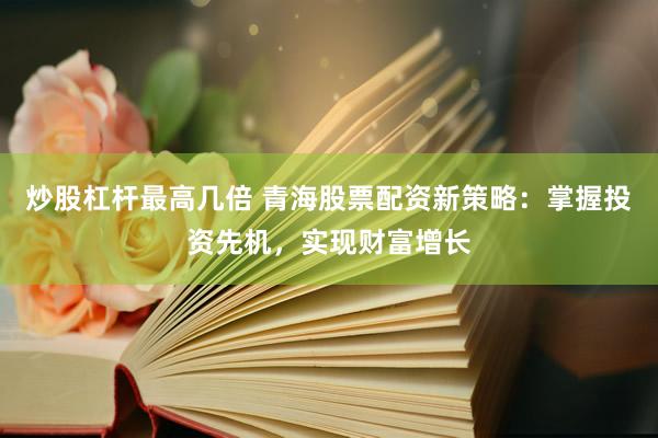 炒股杠桿最高幾倍 青海股票配資新策略：掌握投資先機，實現(xiàn)財富增長