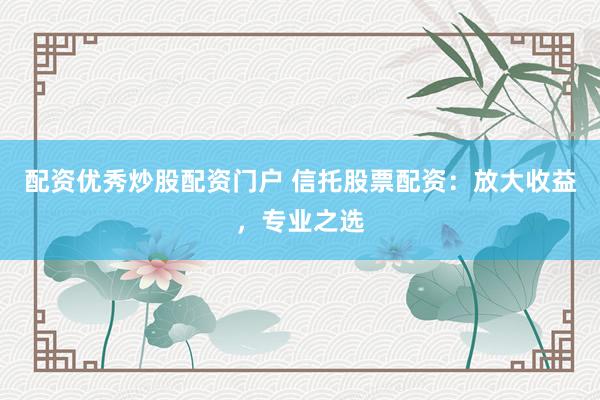 配資優(yōu)秀炒股配資門戶 信托股票配資：放大收益，專業(yè)之選