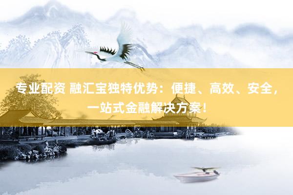 專業(yè)配資 融匯寶獨特優(yōu)勢：便捷、高效、安全，一站式金融解決方案！
