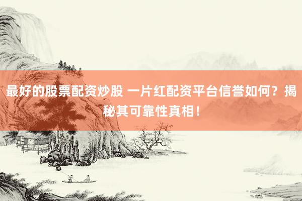 最好的股票配資炒股 一片紅配資平臺(tái)信譽(yù)如何？揭秘其可靠性真相！