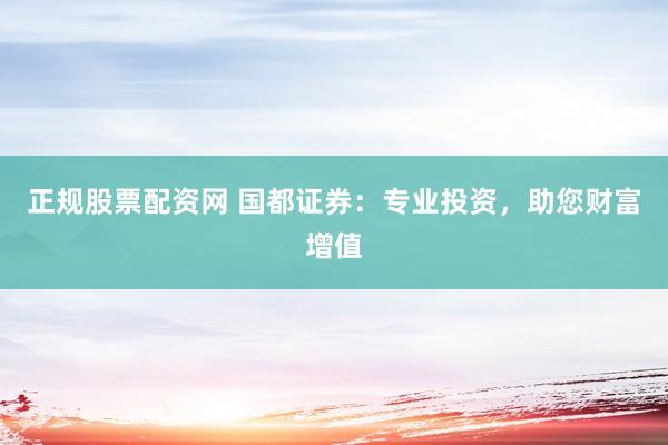 正規(guī)股票配資網(wǎng) 國都證券：專業(yè)投資，助您財富增值